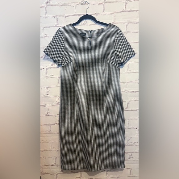 Talbots Black & White Gingham Plaid Midi Dress – Size 8 - Picture 1 of 7